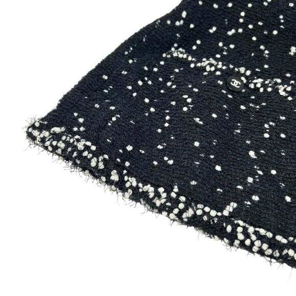 CHANEL Vintage 95A CC Logo Tweed Jacket Blazer #40 Black Wool Long [105651] - Picture 7 of 12